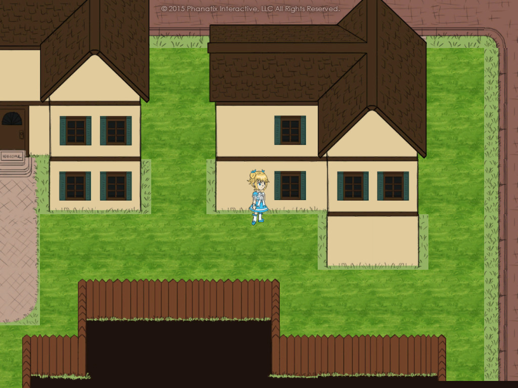 In-game screenshot with the new grass background tile in place