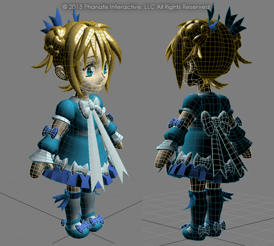 Screenshot of Serena 3D model, front and back views