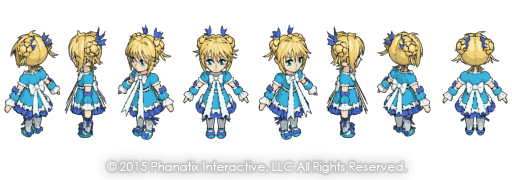 Serena's sprite art, rendered turnaround